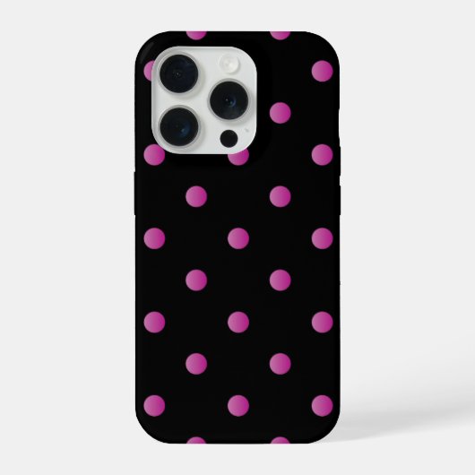 pink polka dots pattern iPhoneケース (裏面)