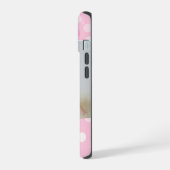 Pink Polkadot Photo Monogram iPhone Case  iPhone 15ケース (左側面)