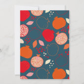 Pink Pomegranate Pattern Bat Mitzvah 招待状 (裏面)