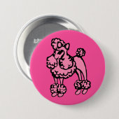 Pink Poodle Button 缶バッジ (正面&裏面)