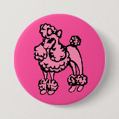 Pink Poodle Button 缶バッジ (正面)