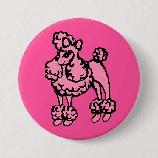 Pink Poodle Button 缶バッジ (正面)