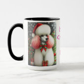 Pink Poodle Christmas Coffee Mug マグカップ (左)