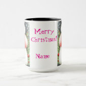 Pink Poodle Christmas Coffee Mug マグカップ (中央)