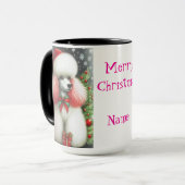 Pink Poodle Christmas Coffee Mug マグカップ (正面左)