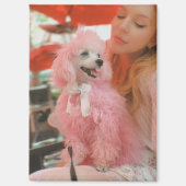 Pink poodle magnet, pink poodle gift magnet マグネット (正面)