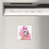 Pink poodle magnet, poodle decor マグネット (インサイチュ (食洗機))
