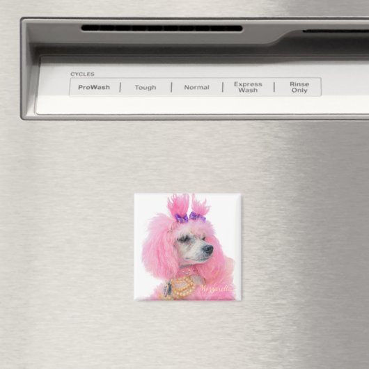 Pink poodle magnet, poodle decor マグネット (インサイチュ (食洗機))