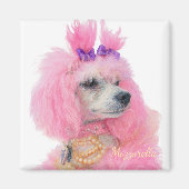 Pink poodle magnet, poodle decor マグネット (正面)