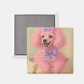 Pink poodle magnet, poodle decor マグネット (正面/裏面)