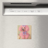 Pink poodle magnet, poodle decor マグネット (インサイチュ (食洗機))