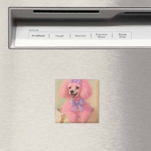 Pink poodle magnet, poodle decor マグネット (インサイチュ (食洗機))