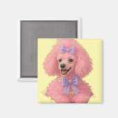 Pink poodle magnet, poodle decor マグネット (正面/裏面)