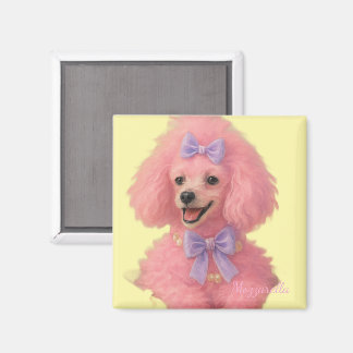 Pink poodle magnet, poodle decor マグネット