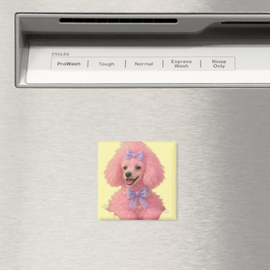 Pink poodle magnet, poodle decor マグネット (インサイチュ (食洗機))