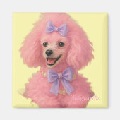 Pink poodle magnet, poodle decor マグネット (正面)