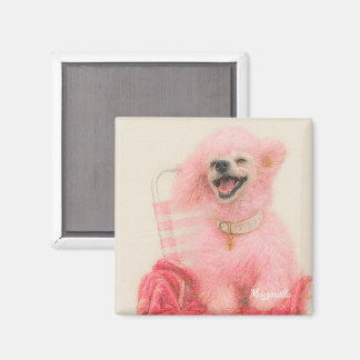 Pink poodle magnet, poodle decor マグネット