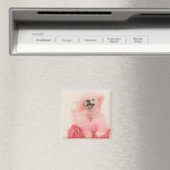 Pink poodle magnet, poodle decor マグネット (インサイチュ (食洗機))