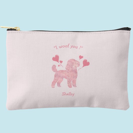 Pink Poodle Pouch | Custom Dog Mom Accessory Bag アクセサリーポーチ
