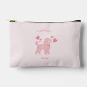 Pink Poodle Pouch | Custom Dog Mom Accessory Bag アクセサリーポーチ (正面)