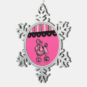 Pink Poodle Snowflake Ornament スノーフレークピューターオーナメント (右)