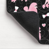 Pink Poodles and Bows Pattern マウスパッド (コーナー)
