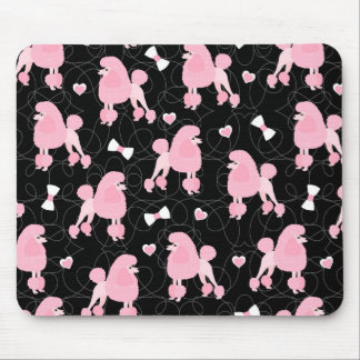Pink Poodles and Bows Pattern マウスパッド