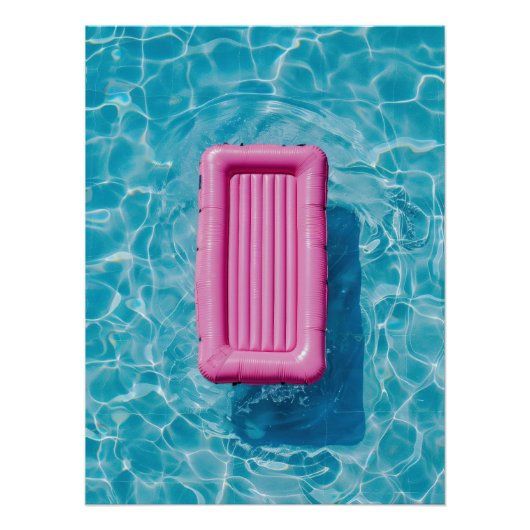 Pink Pool Float - Summer Relaxation Scene ポスター (正面)