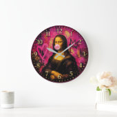 Pink Pop Art Mona Lisa ラージ壁時計 (ホーム)