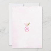 Pink Pop The Bubbly Martini Bridal Shower 招待状 (裏面)