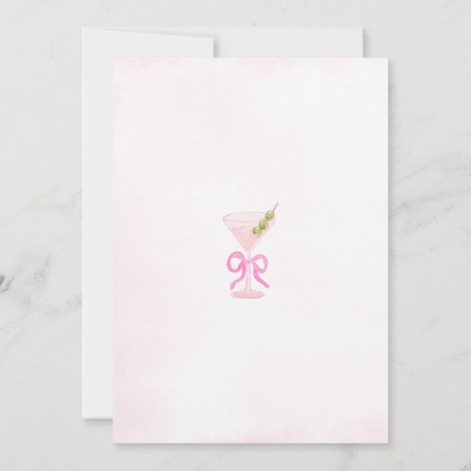 Pink Pop The Bubbly Martini Bridal Shower 招待状 (裏面)