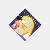 Pink Popcorn Movie Night Birthday Party スタンダードカクテルナプキン (角)