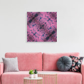 Pink Poppies Mandala Stretched Canvas Print キャンバスプリント (インサイチュ (リビング))