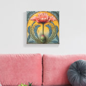 Pink Poppy at Sunset キャンバスプリント (インサイチュ (リビング))