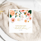 Pink Poppy Floral Bridal Shower Napkins スタンダードカクテルナプキン