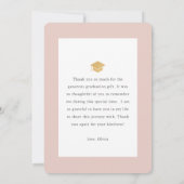 Pink Poppy Floral Photo Graduation Thank You Card 招待状 (裏面)
