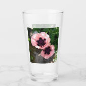 Pink Poppy Flower Glass タンブラーグラス (正面)