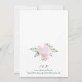 Pink Poppy Watercolour Florals Wedding 招待状 (裏面)