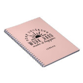 Pink Positive Motivational Mantra with Any Name ノートブック (右側)
