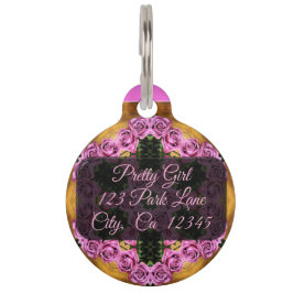 Pink Prancing Posies   ペット　ネームタグ