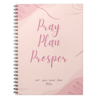 Pink Pray Plan Prosper Faith-Based Daily  ノートブック