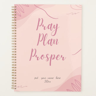 Pink Pray Plan Prosper Faith-Based Daily  プランナー手帳