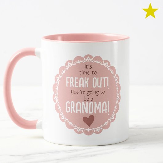 Pink Pregnancy Announcement New Grandma  マグカップ