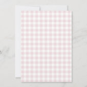 Pink Preppy Baseball Bow Birthday Invitation サンキューカード (裏面)