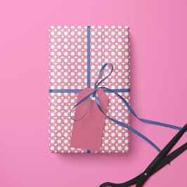 Pink Preppy Gingham Hearts- Wrapping Paper Roll ラッピングペーパー