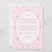 Pink preppy hand drawn baby shower サンキューカード (裏面)