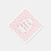 Pink preppy hand drawn baby shower monogrammed スタンダードカクテルナプキン (角)