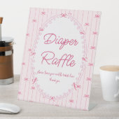 Pink preppy hand drawn baby shower raffle sign 台座サイン (インサイチュ)