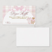 Pink Preppy Teddy Bear Girl Baby Shower diaper  エンクロージャーカード (正面/裏面)