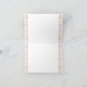 Pink Preppy Teddy Bear Girl Baby Shower Plaid Bow サンキューカード (内部)